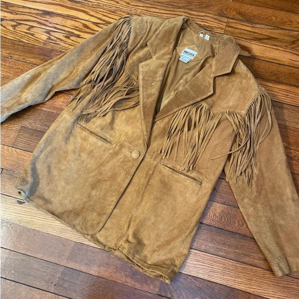 PREZZIA genuine vintage western leather jacket. Large. Great condition.